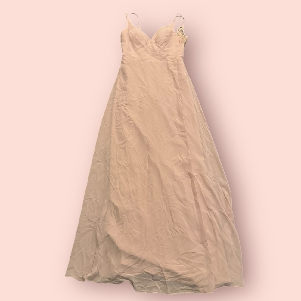 Azazie Blush Pink Faux Wrap Dress